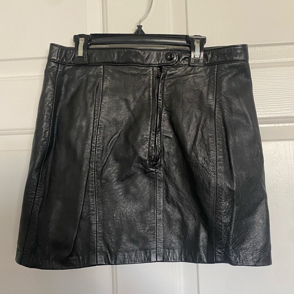 Dresses & Skirts - Genuine Leather Black Mini Skirt 11/12